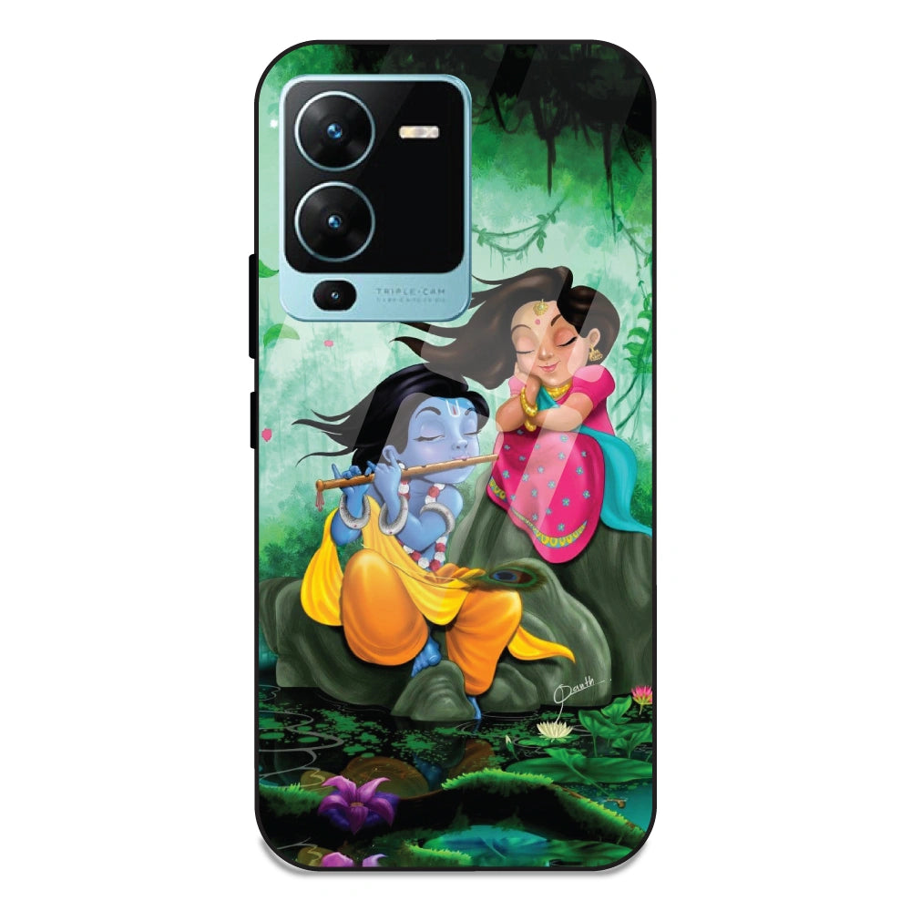 Radha Krishna - Glass Case For Vivo V25 Pro