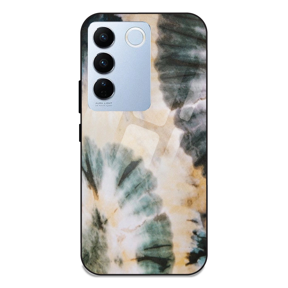Black and Gold - Glass Case For Vivo V27 Pro