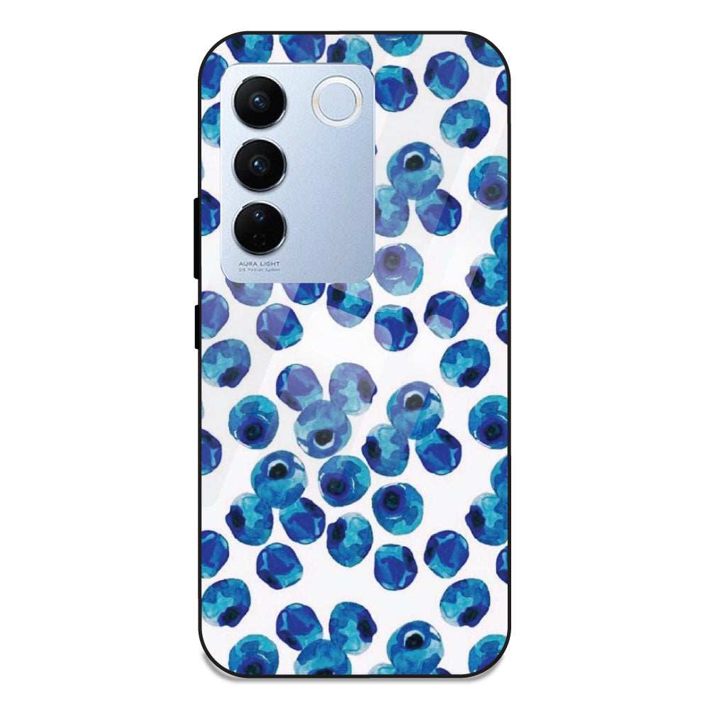 Blueberries - Glass Case For Vivo V27 Pro