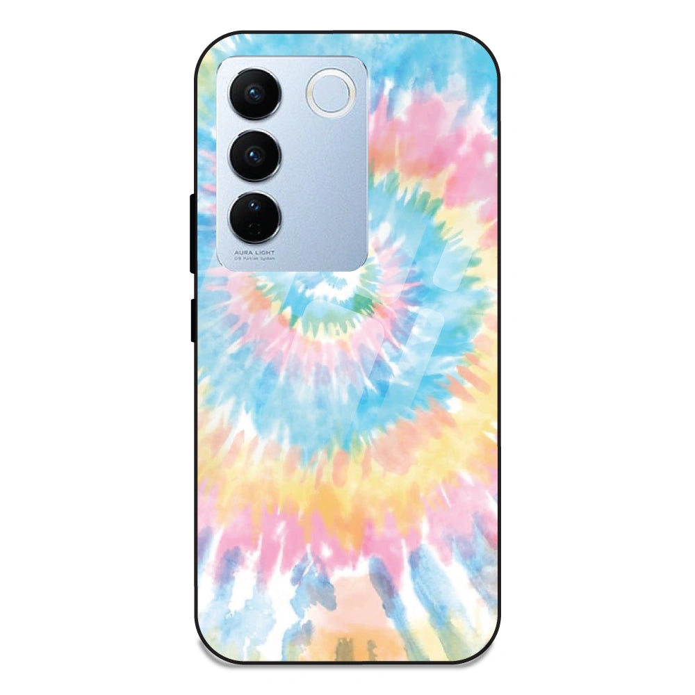 Pastel Tie Dye - Glass Case For Vivo V27 Pro