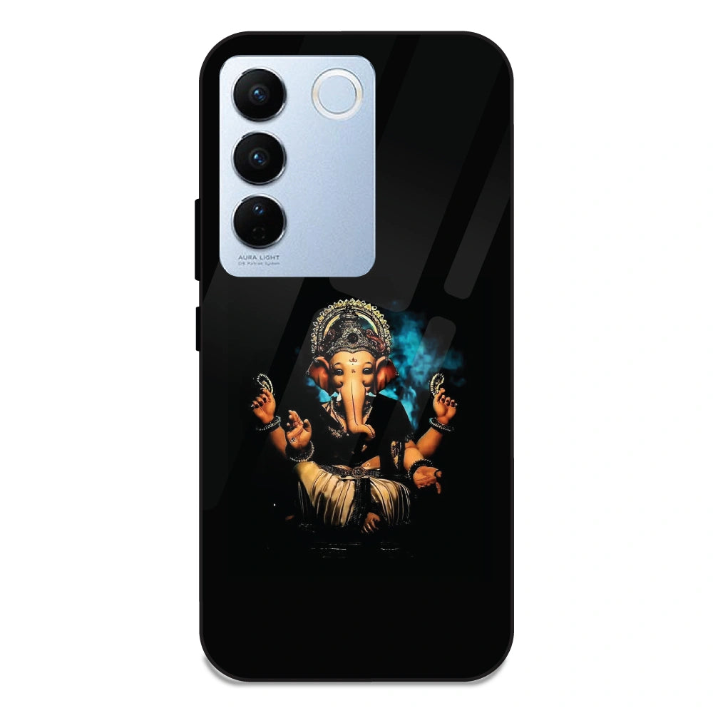 Lord Ganesh - Glass Case For Vivo V27 Pro