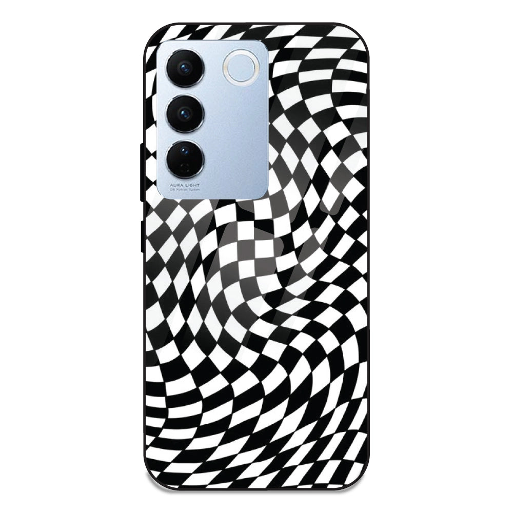 Checks - Glass Case For Vivo V27