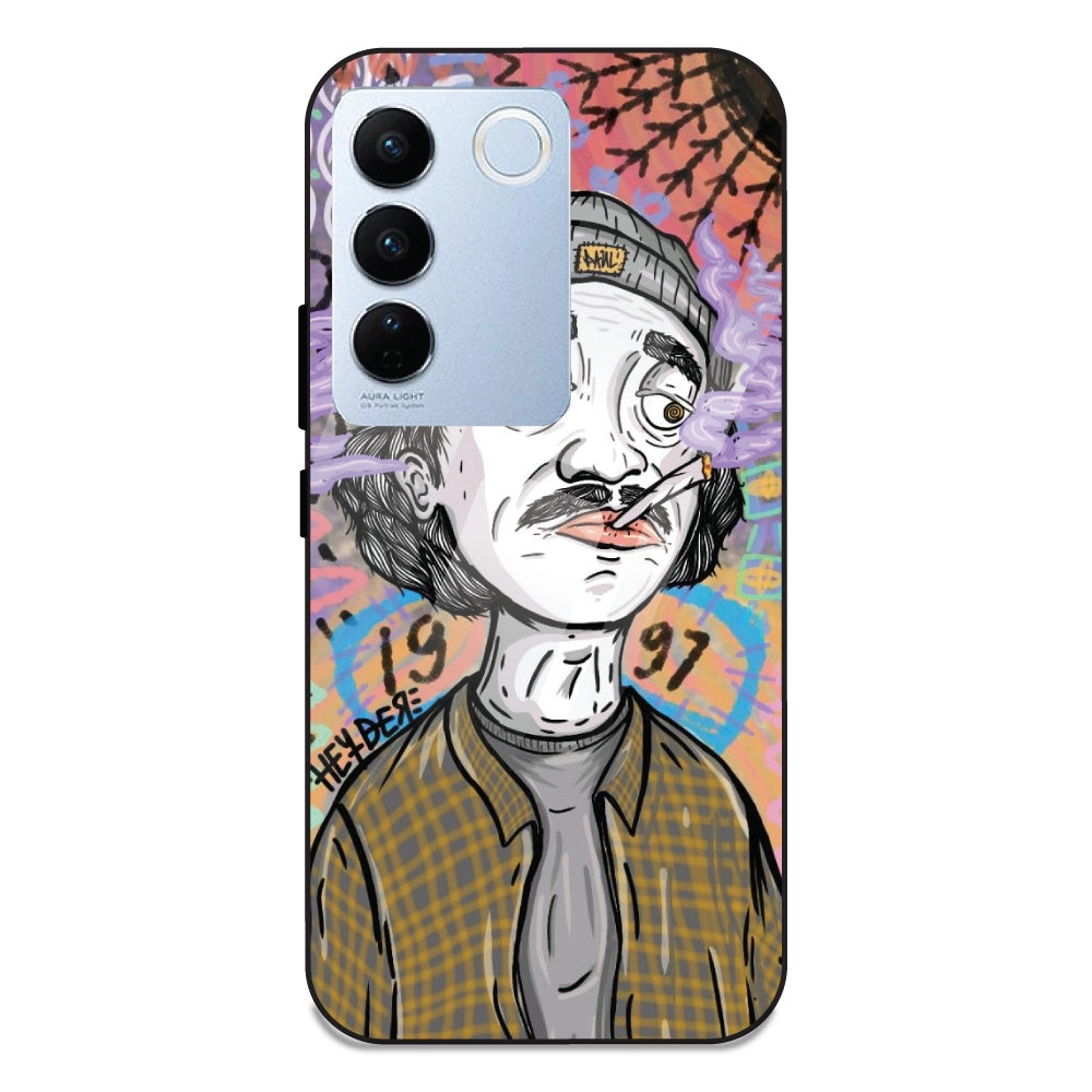 A Smoking Portrait - Glass Case For Vivo V27