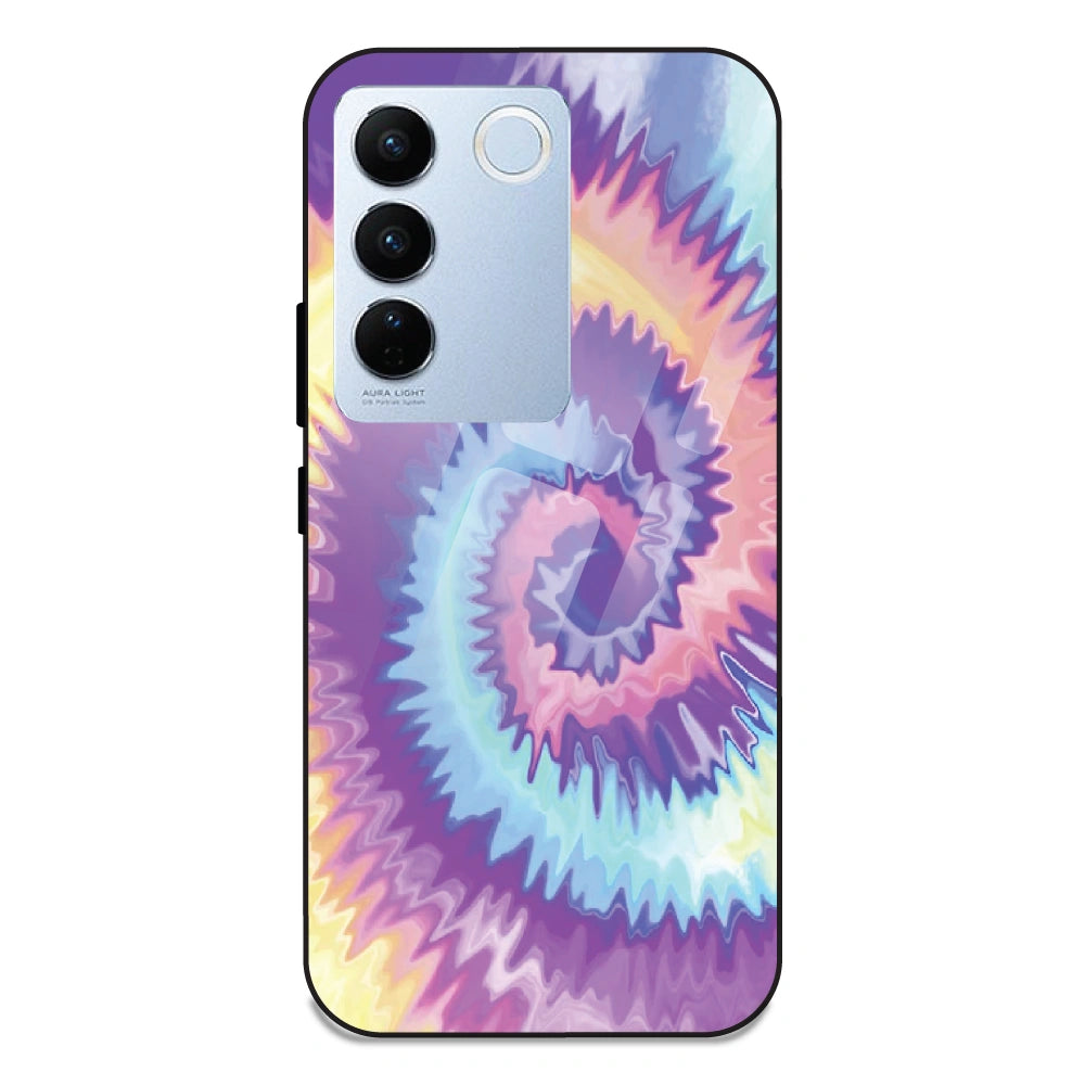 Unicorn Tie Dye - Glass Case For Vivo V27 Pro