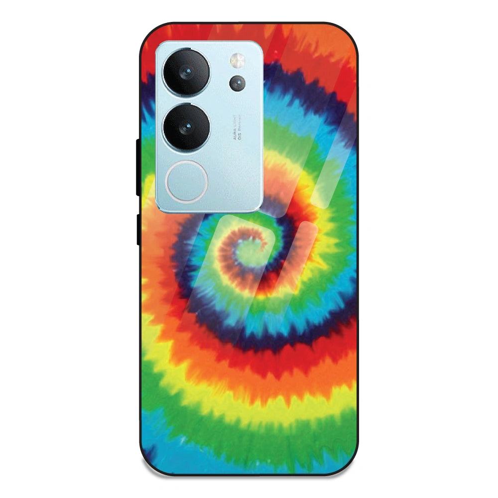 Rainbow Tie Dye - Glass Case For Vivo V29
