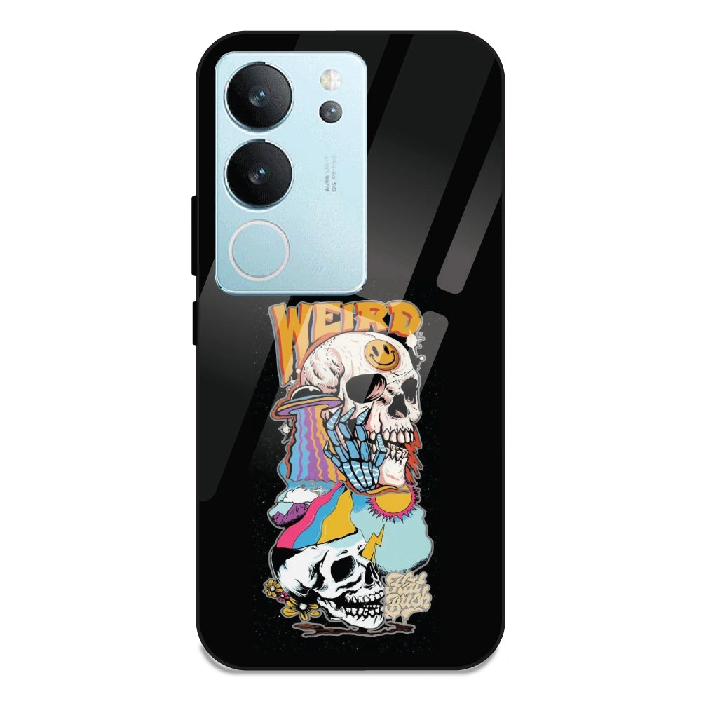 Weird Skull Graffiti - Glass Case For Vivo V29 5G
