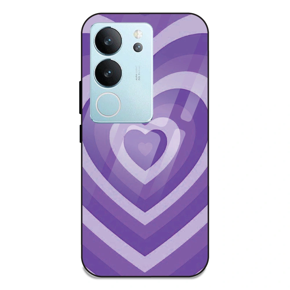 Purple Hearts - Glass Case For Vivo Models