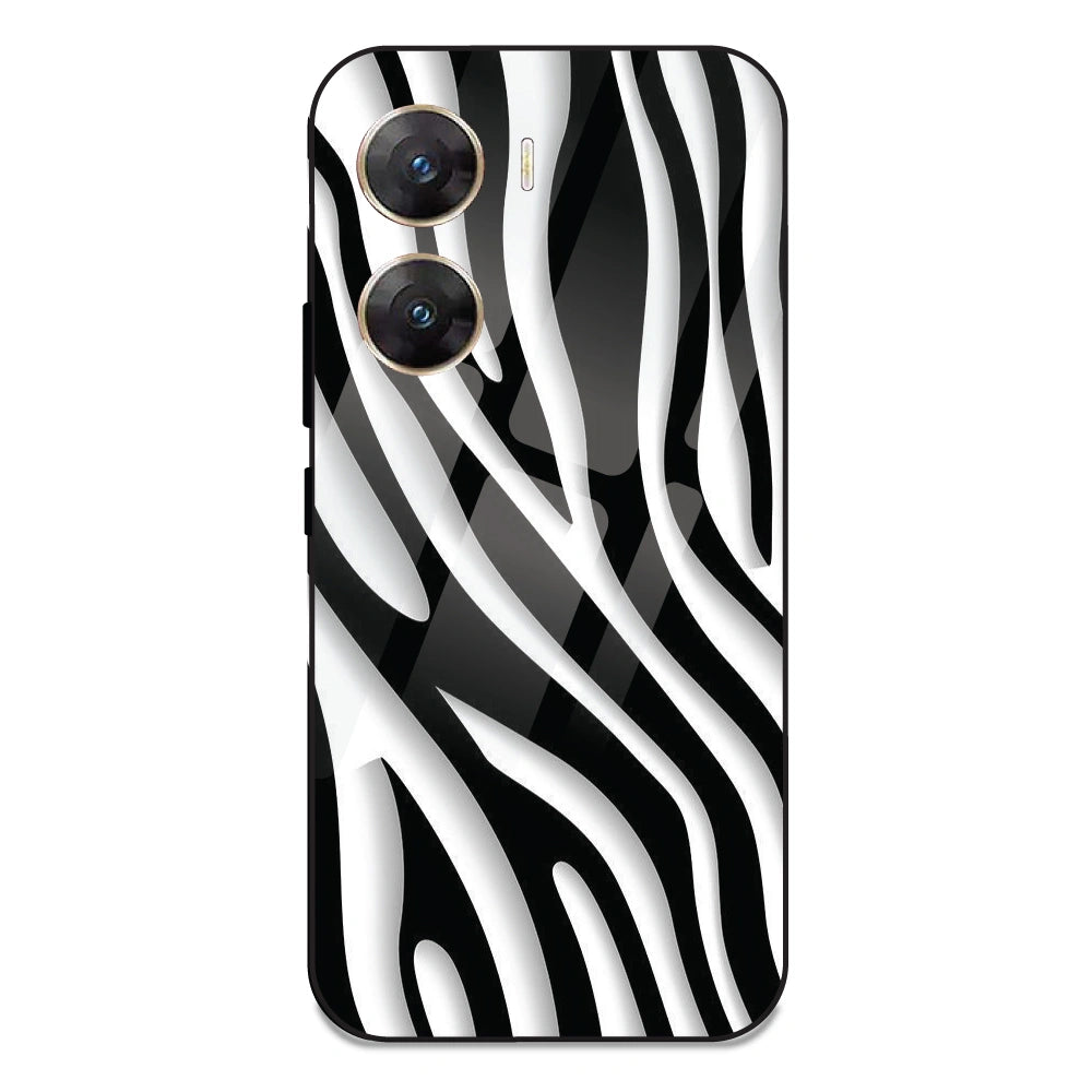 Zebra Print - Glass Case For Vivo V29E 5G