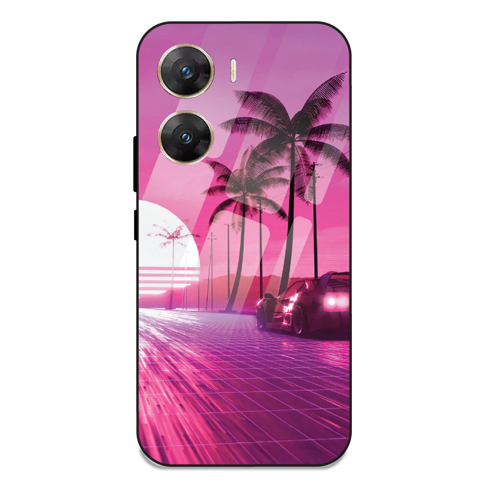 Retro Beach Synthwave - Glass Case For Vivo V29E 5G