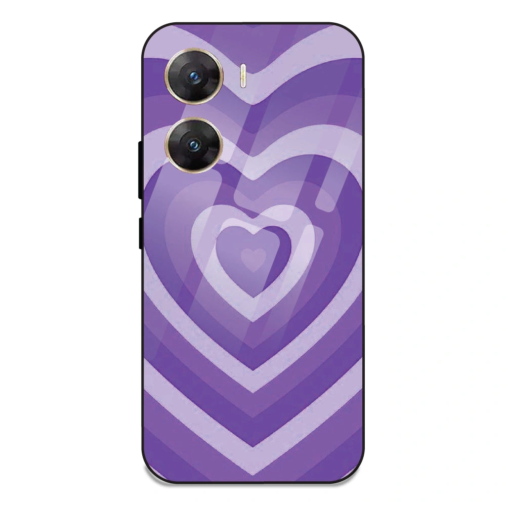 Purple Hearts - Glass Case For Vivo Models