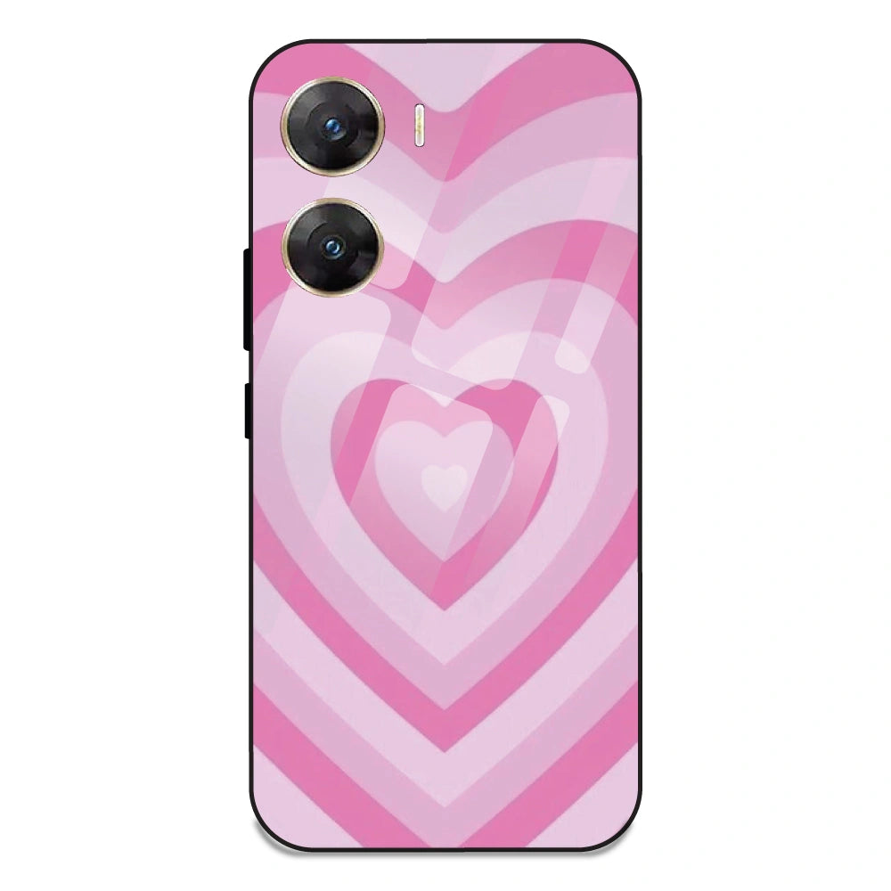 Pink Hearts - Glass Case For Vivo V29E 5G