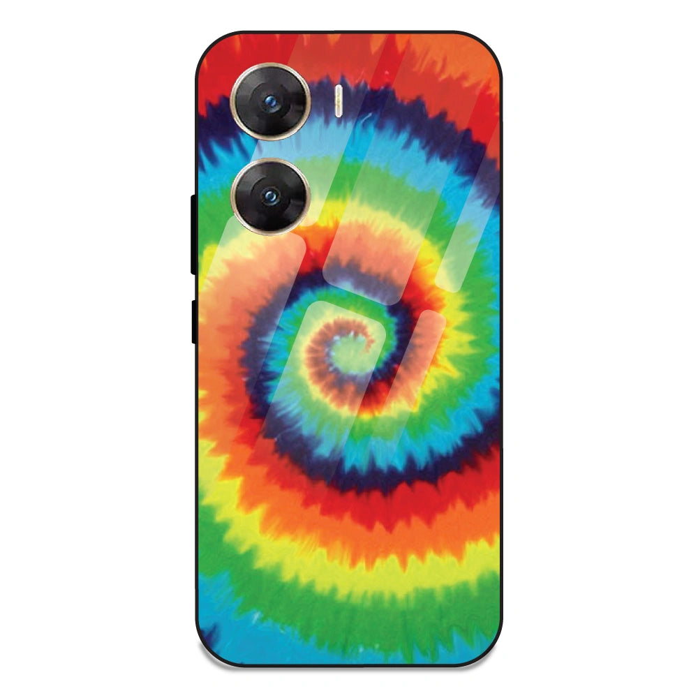 Rainbow Tie Dye - Glass Case For Vivo V29E 5G