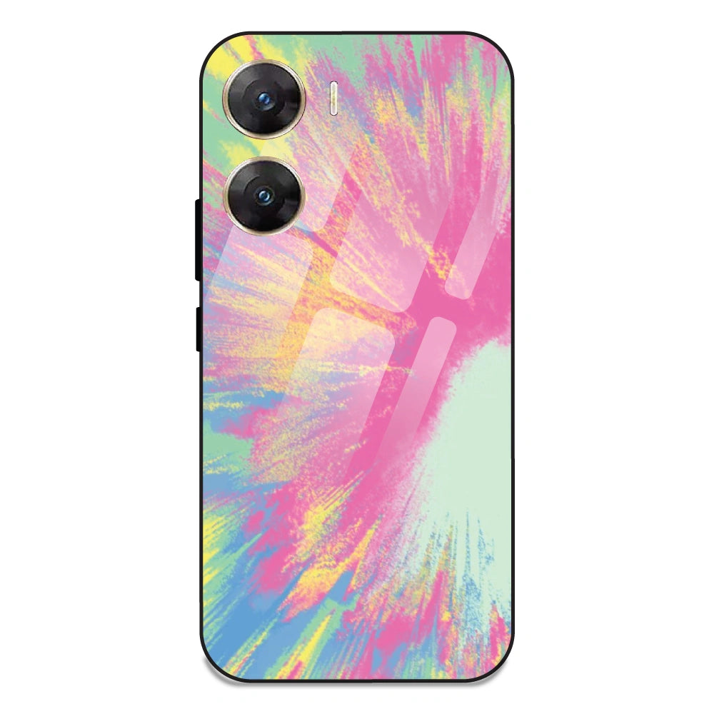 Pastel Splash Tie Dye - Glass Case For Vivo V29E 5G