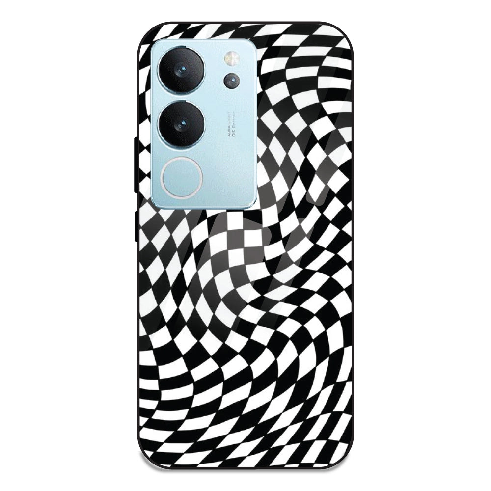 Checks - Glass Case For Vivo V29
