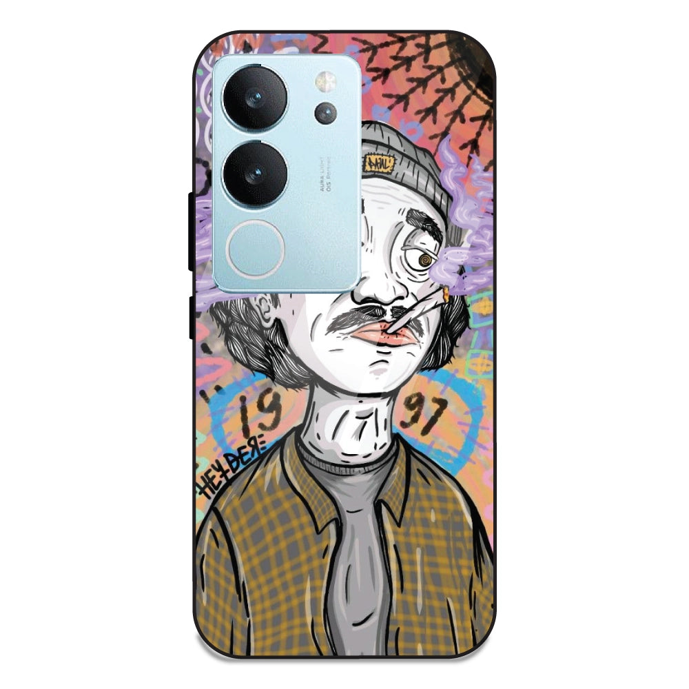 A Smoking Portrait - Glass Case For Vivo V29