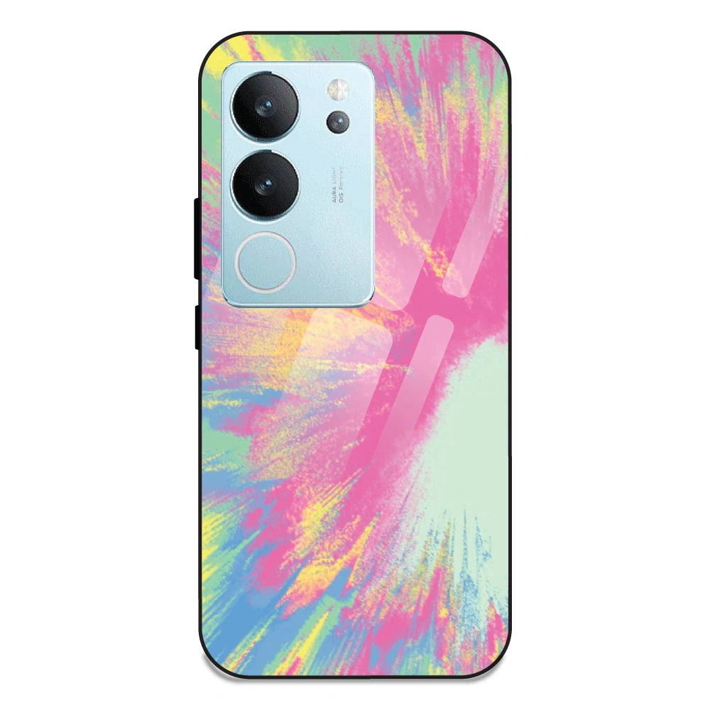 Pastel Splash Tie Dye - Glass Case For Vivo V29