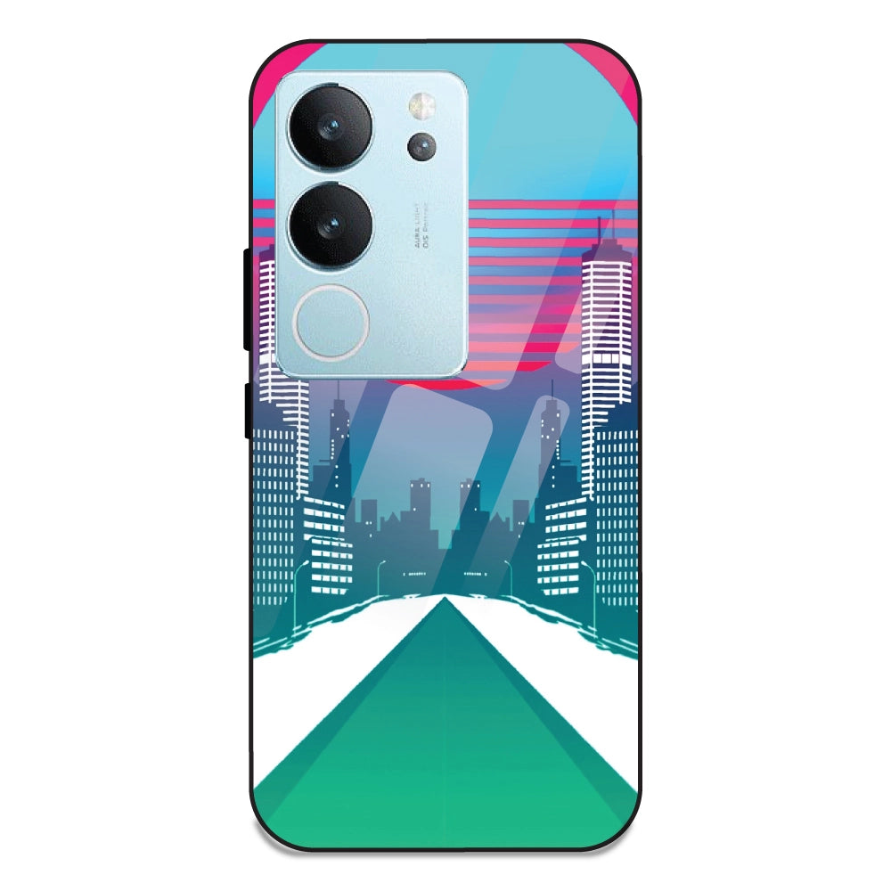 Citylight Synthwave - Glass Case For Vivo V29