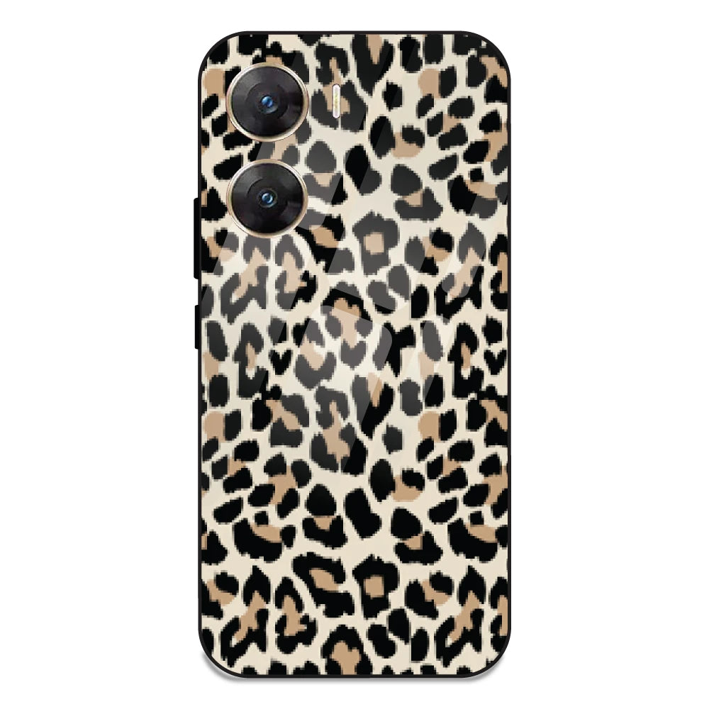 Leopard Print - Glass Case For Vivo V29E 5G