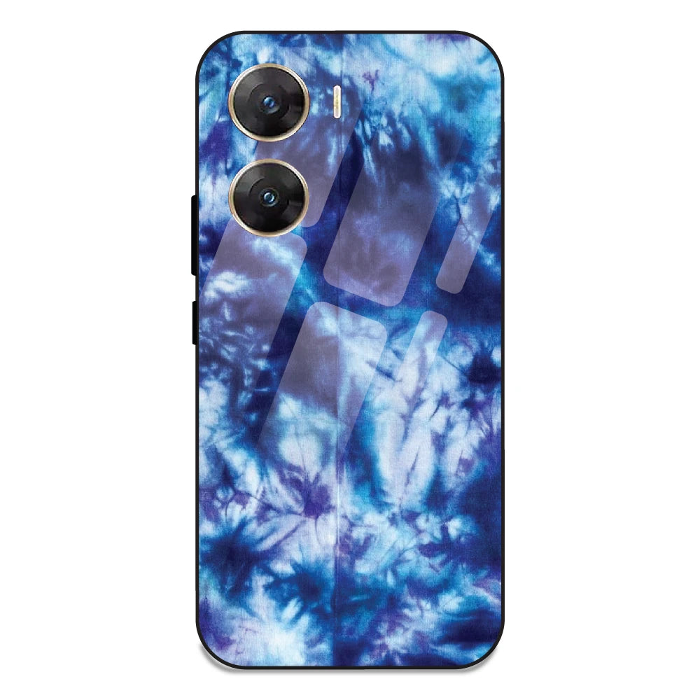 Dark Blue Tie Dye - Glass Case For Vivo V29E 5G