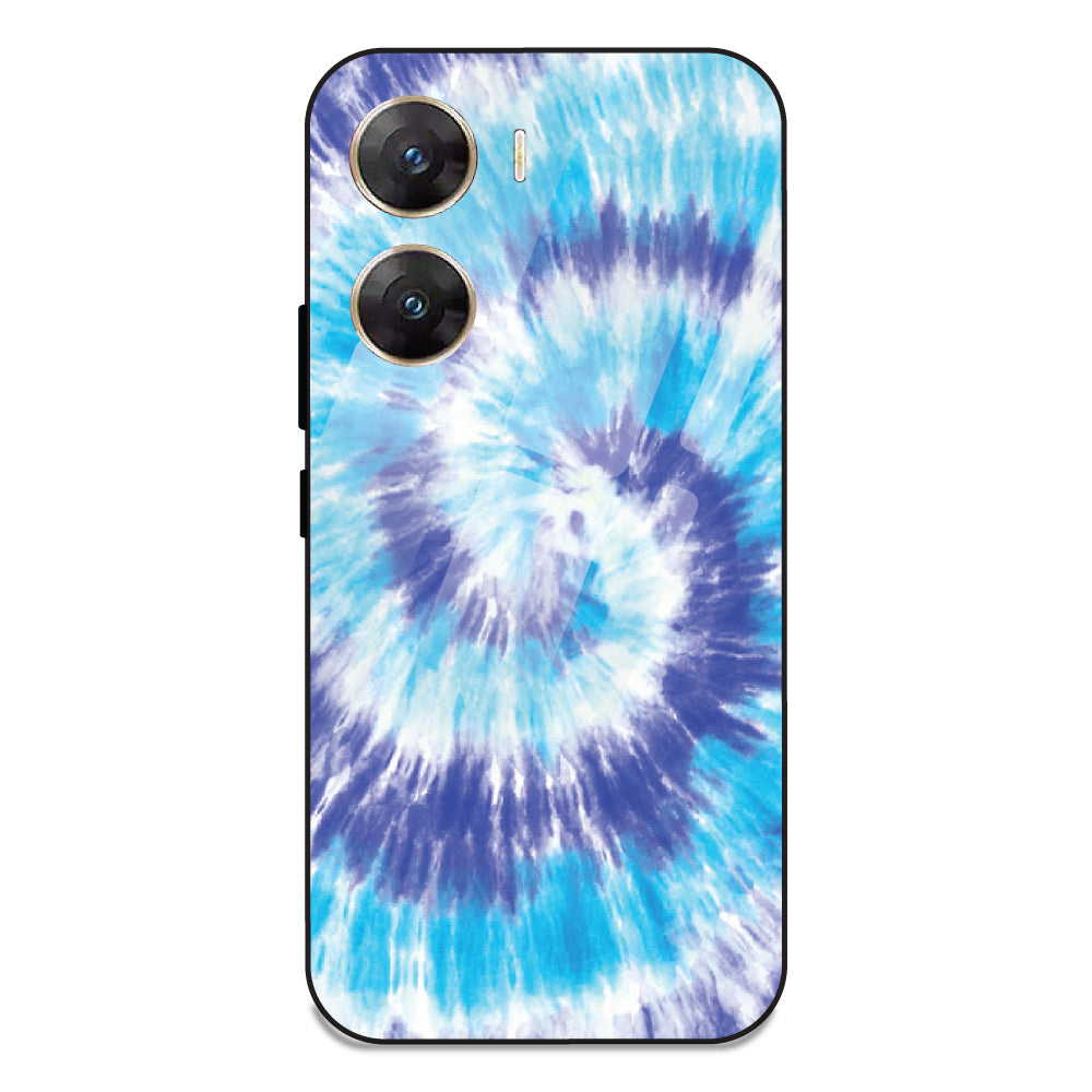 Aqua Tie Dye - Glass Case For Vivo V29E 5G