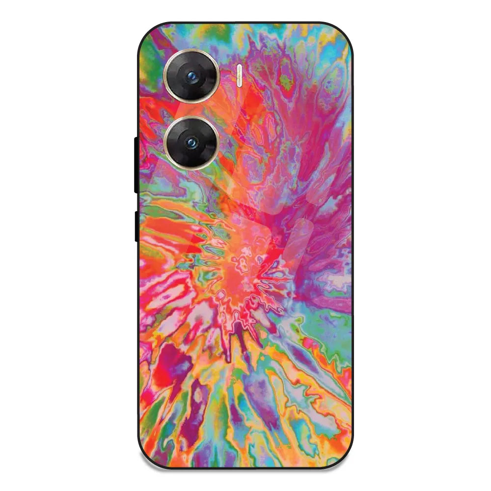 Orange Splash Tie Dye - Glass Case For Vivo V29E 5G