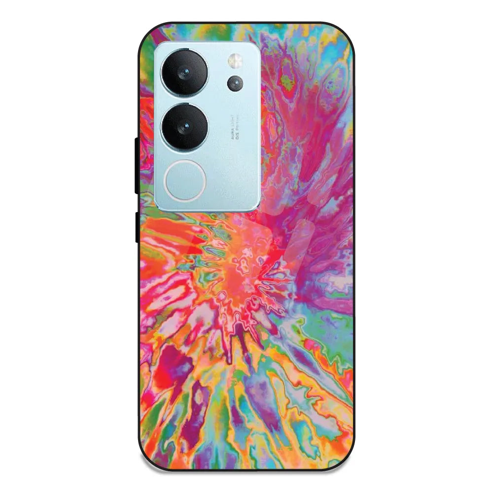 Orange Splash Tie Dye - Glass Case For Vivo V29