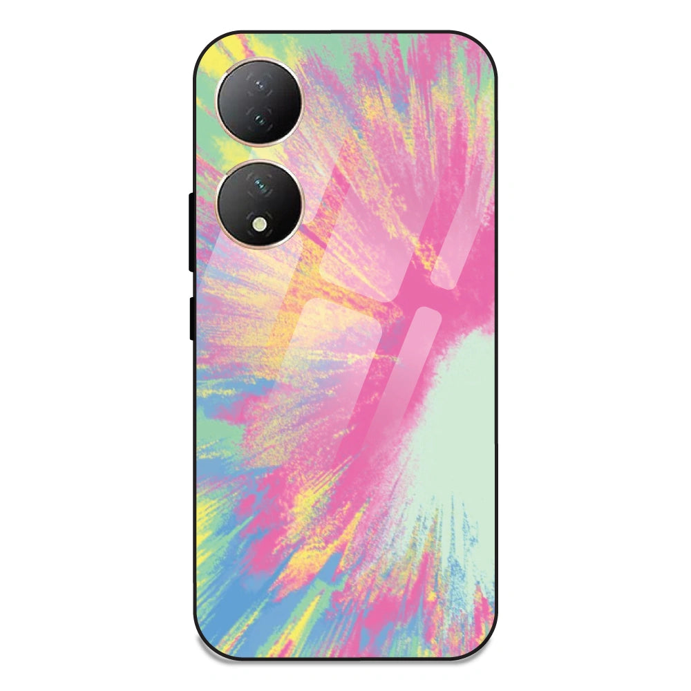 Pastel Splash Tie Dye - Glass Case For Vivo Y100