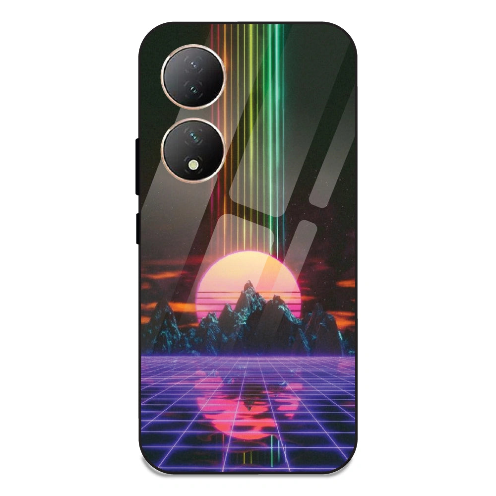 Retro Sunset Synthwave - Glass Case For Vivo Y100