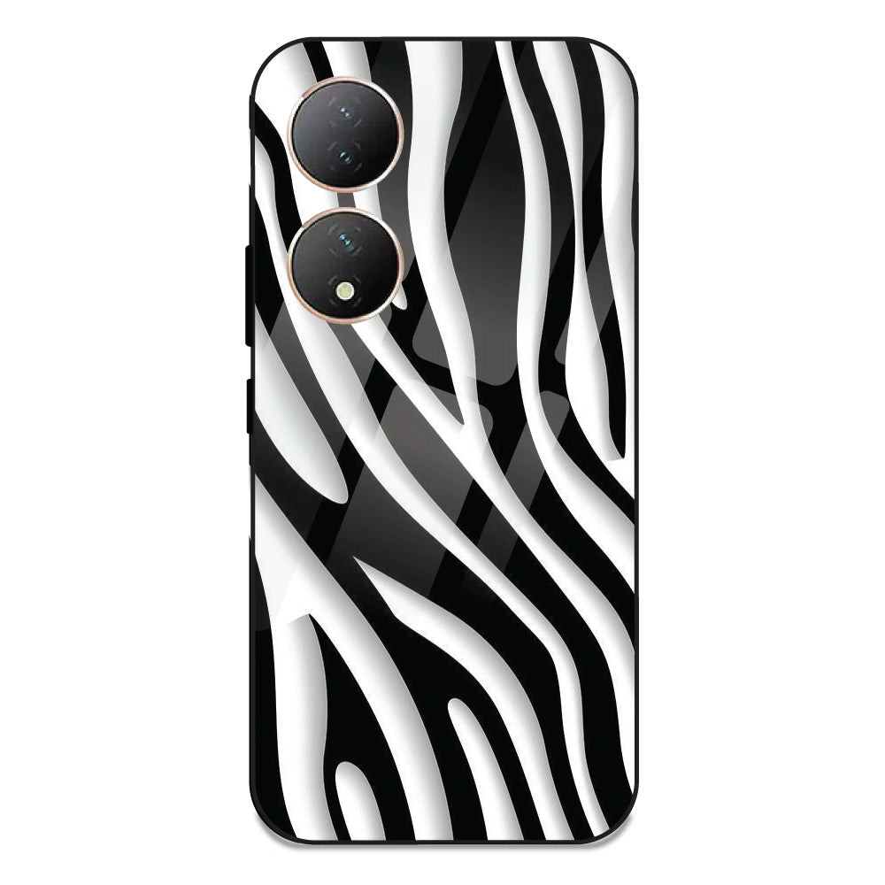 Zebra Print - Glass Case For Vivo Y100