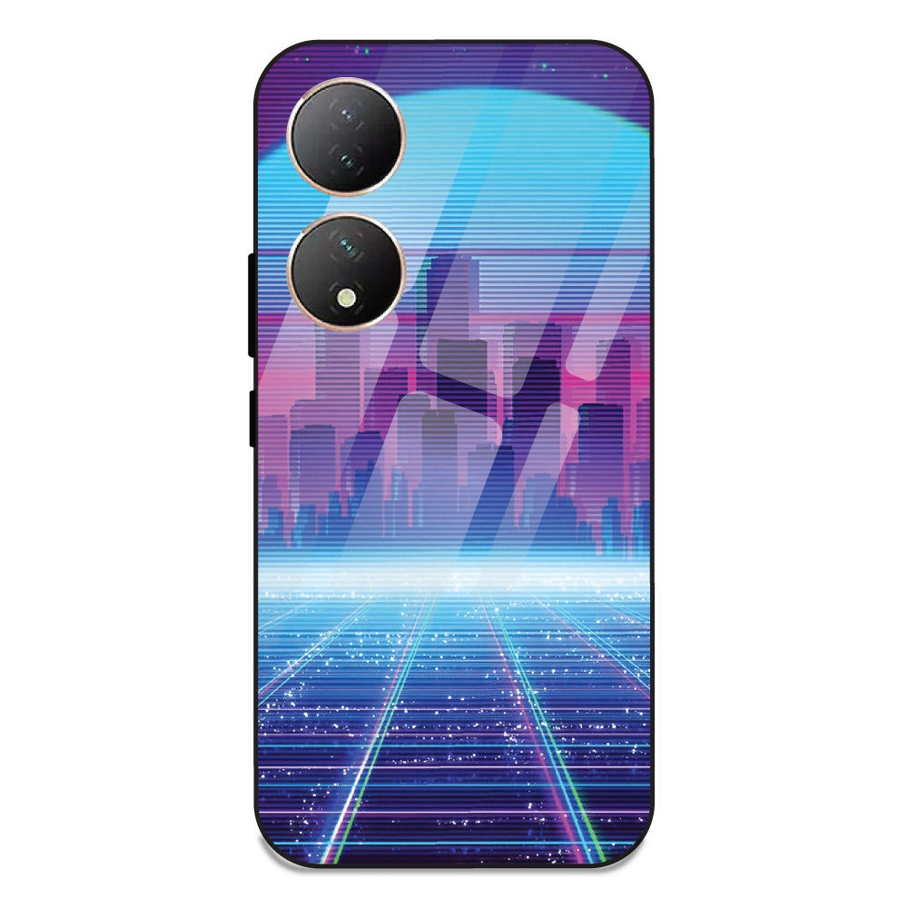 Cityscape Synthwave - Glass Case For Vivo Y100