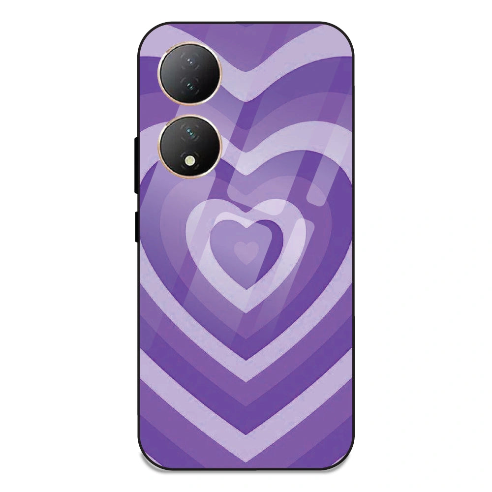 Purple Hearts - Glass Case For Vivo Models