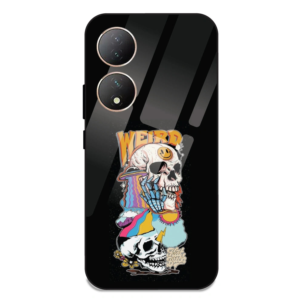 Weird Skull Graffiti - Glass Case For Vivo Y100