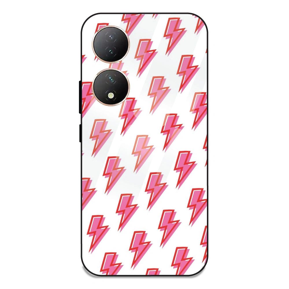 Pink Lightning Bolts - Glass Case For Vivo Y100