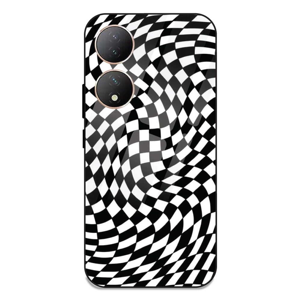 Checks - Glass Case For Vivo Y100