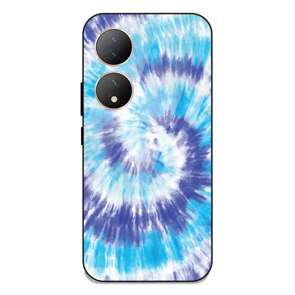 Aqua Tie Dye - Glass Case For Vivo Y100