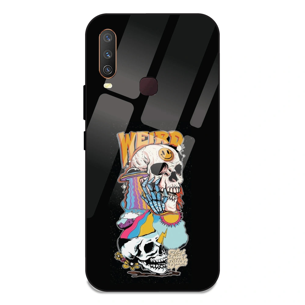 Weird Skull Graffiti - Glass Case For Vivo Y11