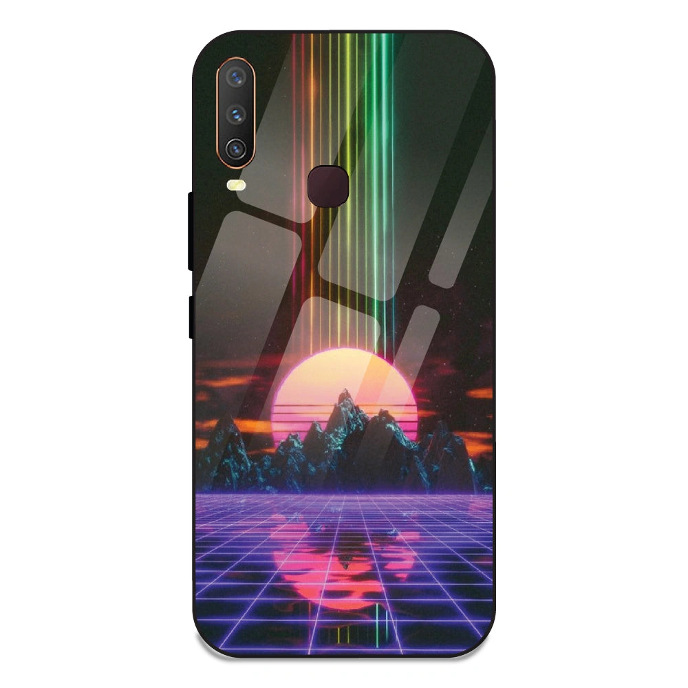 Retro Sunset Synthwave - Glass Case For Vivo Y12