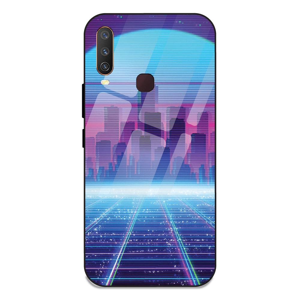 Cityscape Synthwave - Glass Case For Vivo Y12