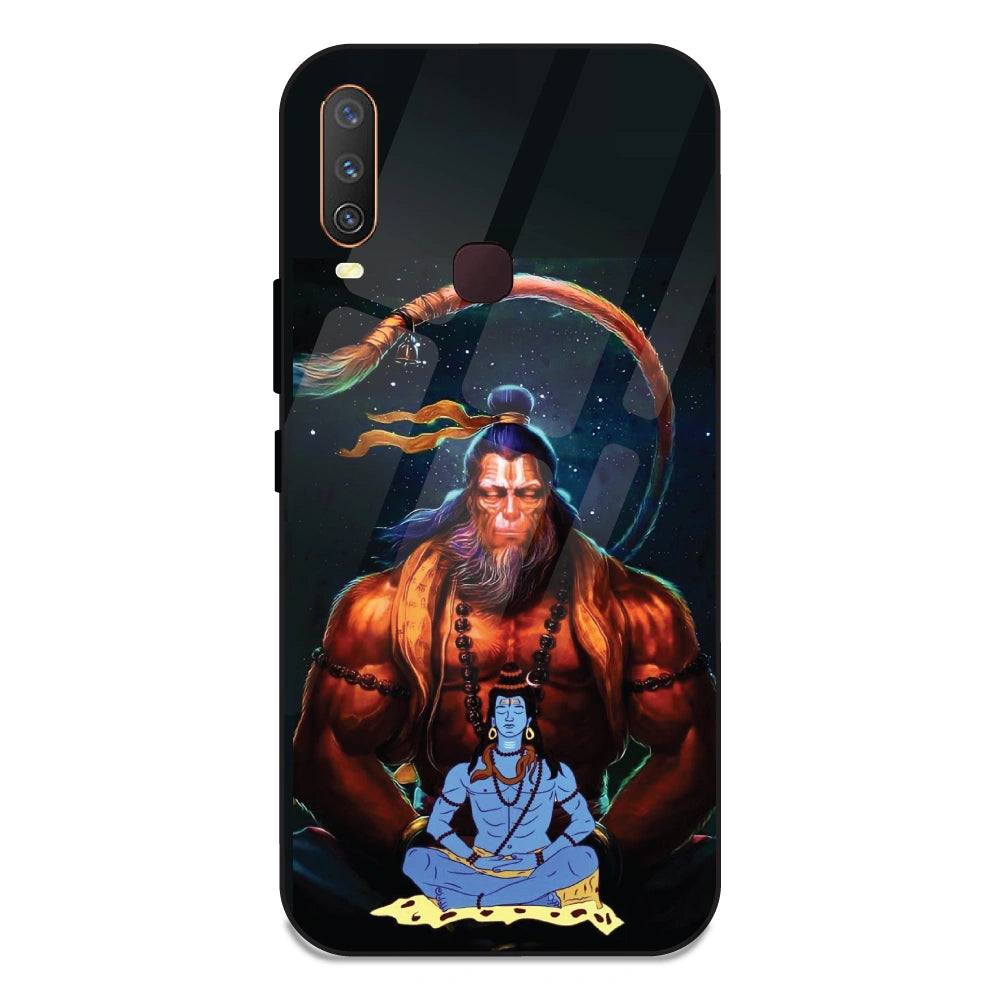 Lord Shiva & Lord Hanuman - Glass Case For Vivo Y12