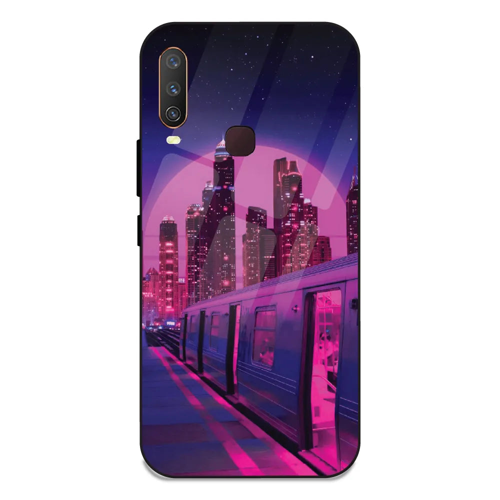 Neon City Synthwave - Glass Case For Vivo Y12