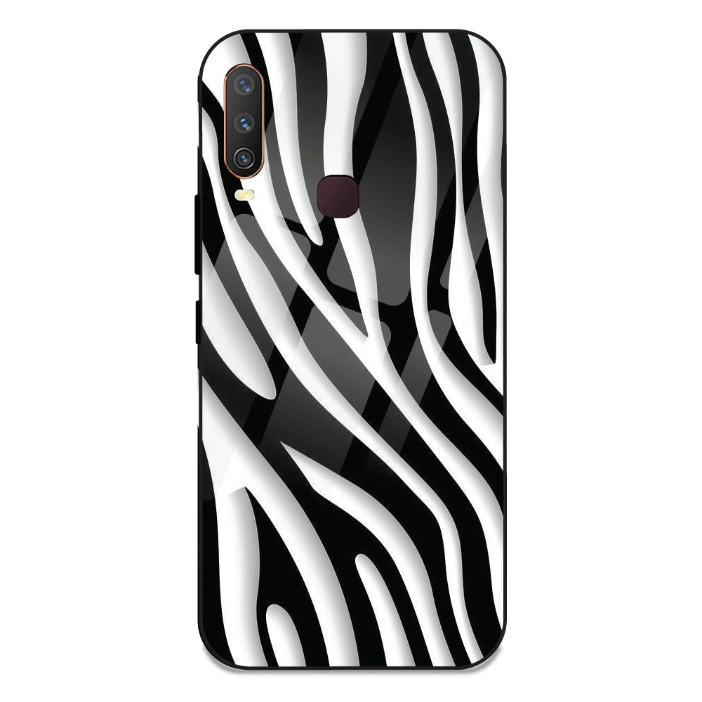 Zebra Print - Glass Case For Vivo Y15
