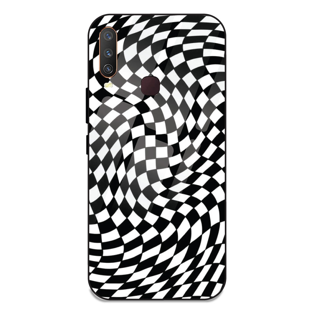 Checks - Glass Case For Vivo Y15