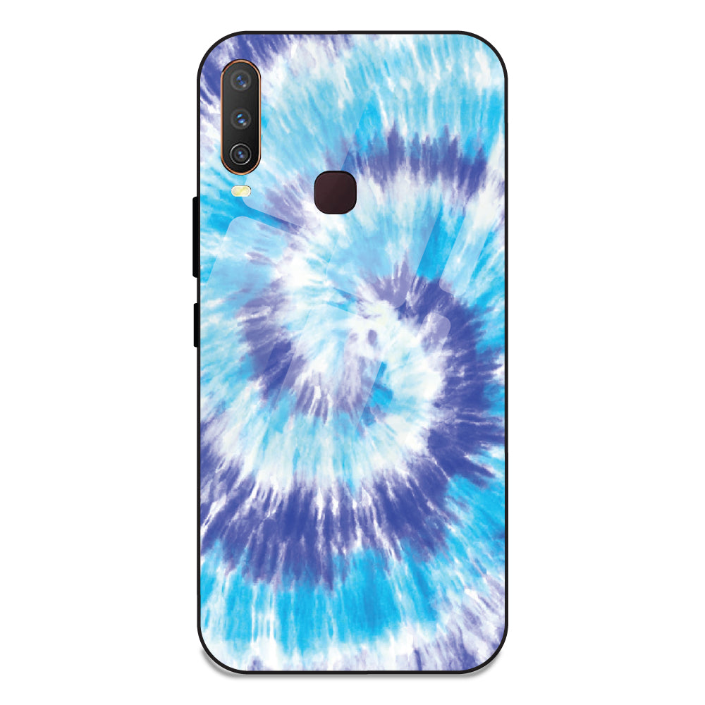 Aqua Tie Dye - Glass Case For Vivo Y15