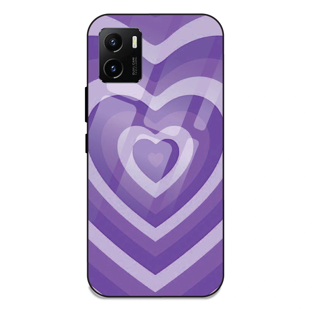 Purple Hearts - Glass Case For Vivo Models
