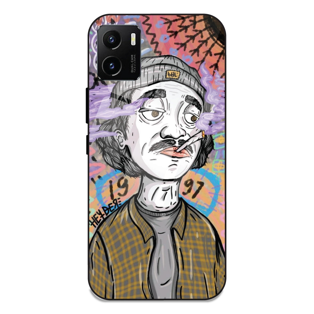 A Smoking Portrait - Glass Case For Vivo Y15S