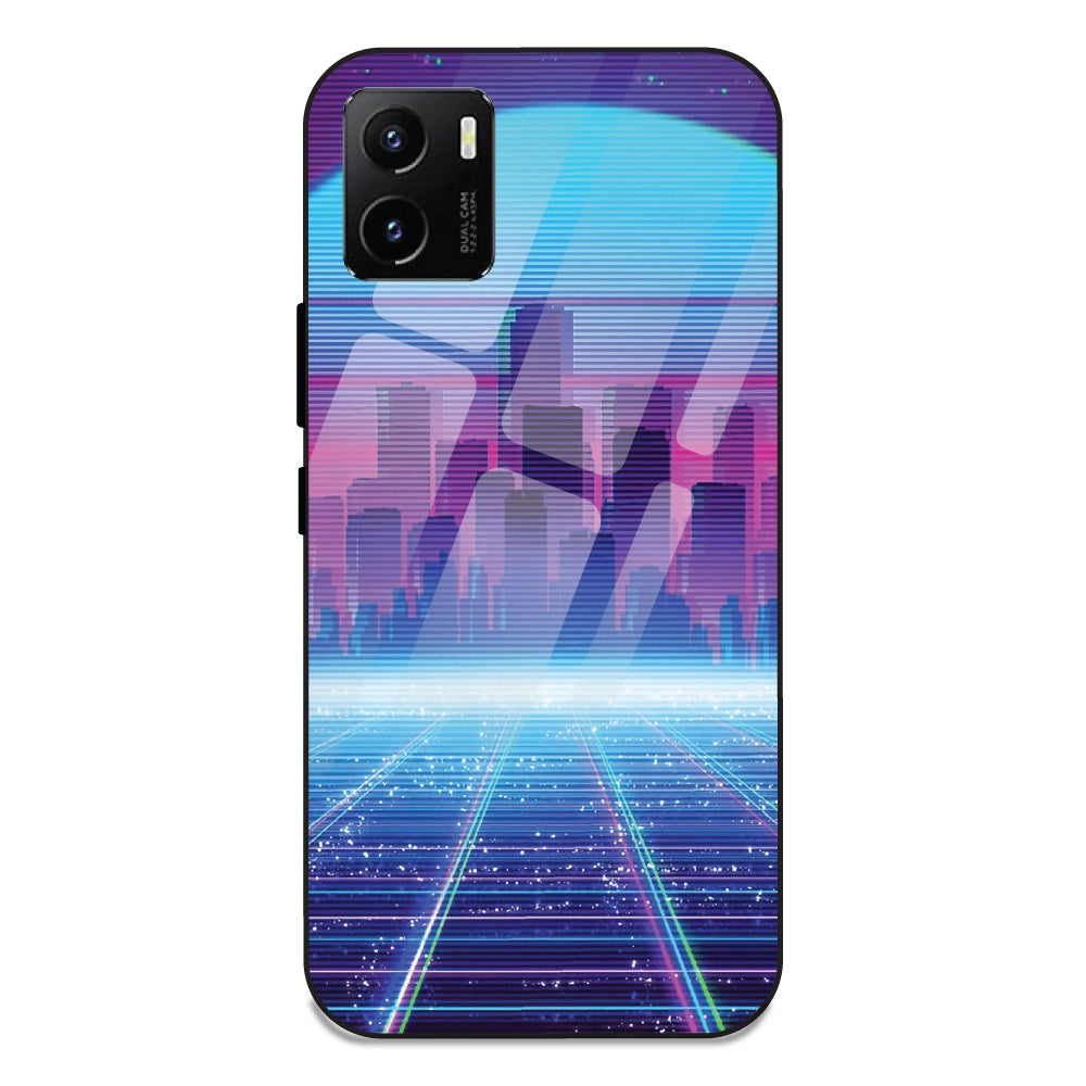 Cityscape Synthwave - Glass Case For Vivo Y15S