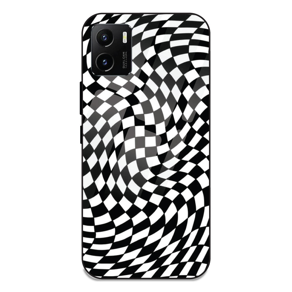 Checks - Glass Case For Vivo Y15S