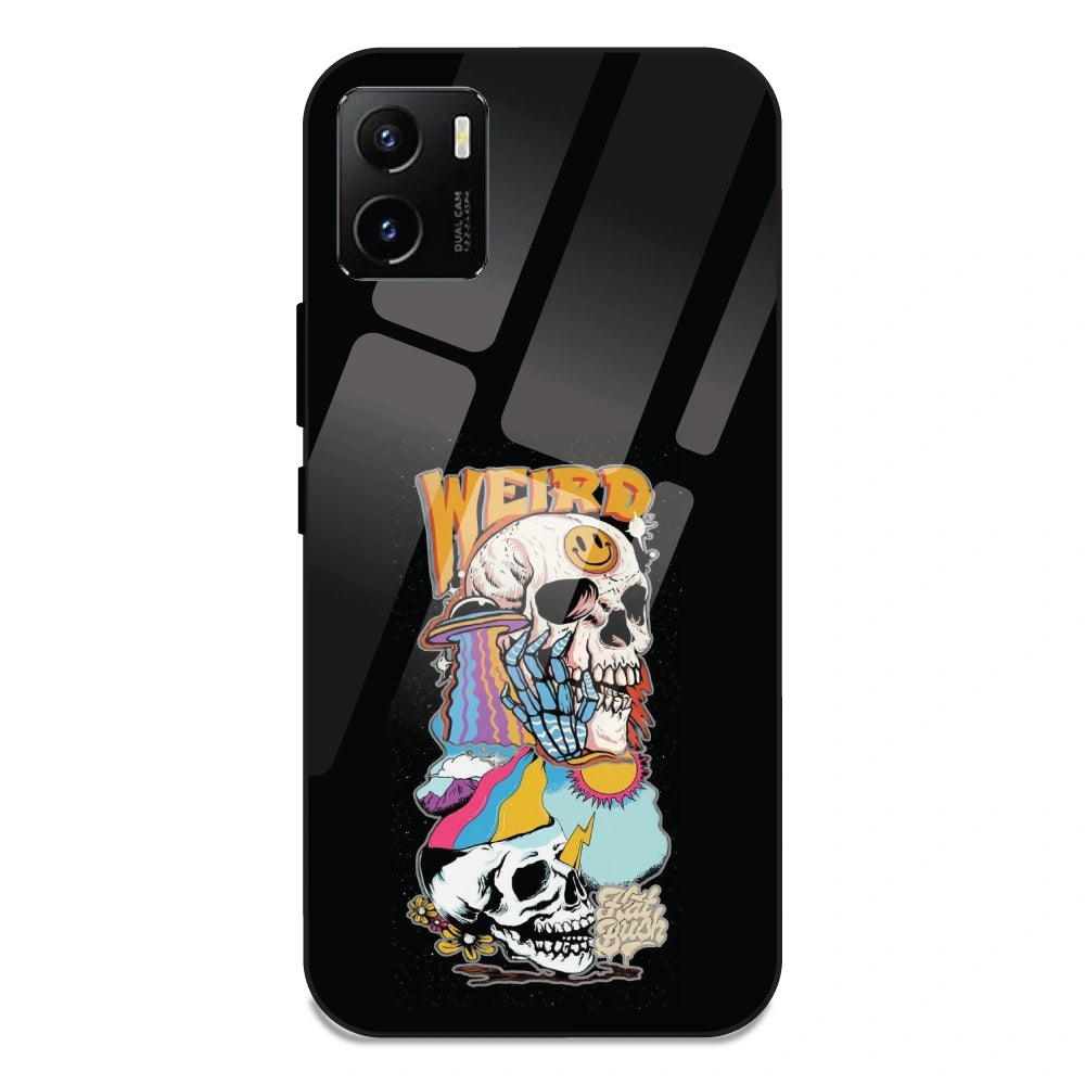 Weird Skull Graffiti - Glass Case For Vivo Y15S
