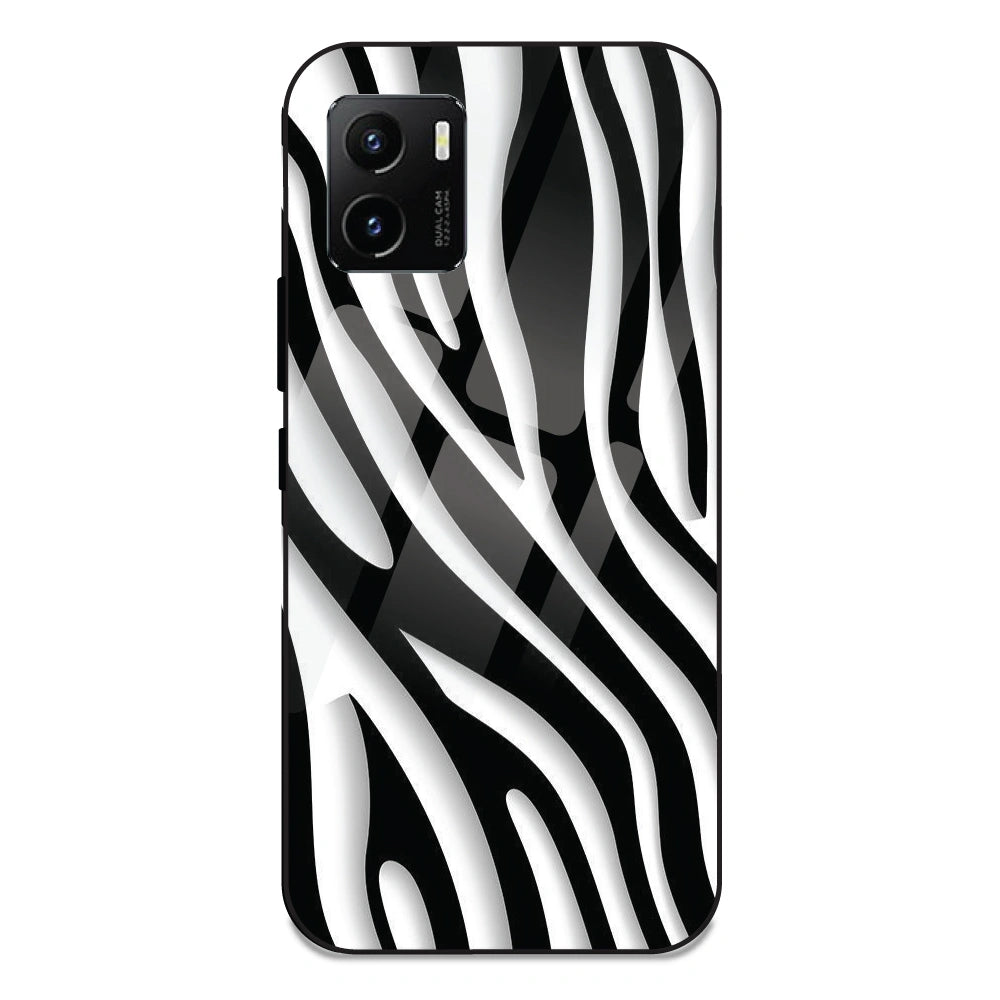 Zebra Print - Glass Case For Vivo Y15S