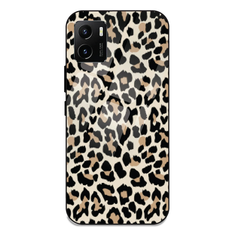 Leopard Print - Glass Case For Vivo Y15S